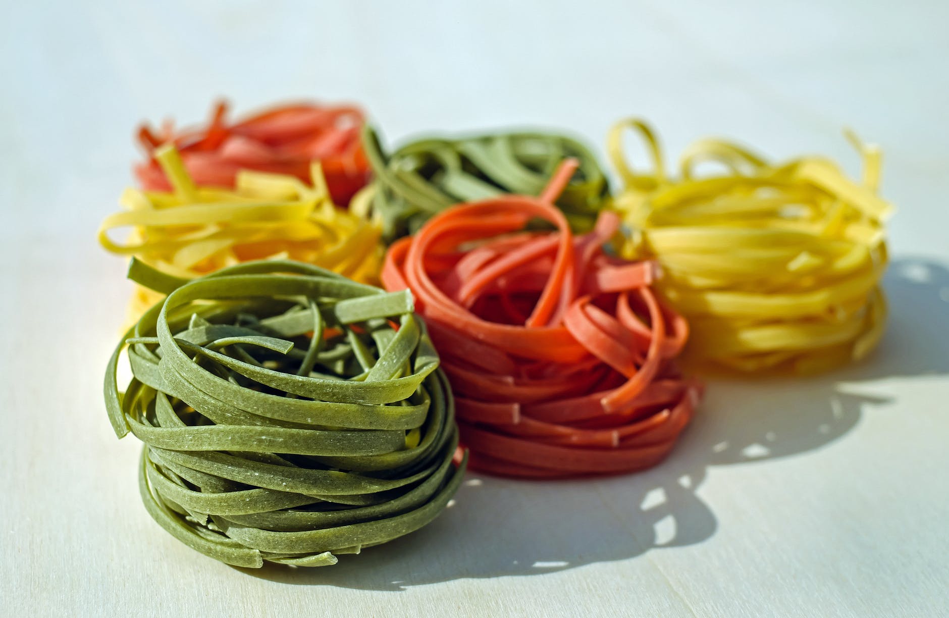 green orange and yellow pasta