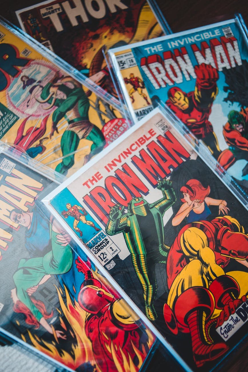 close up of comics